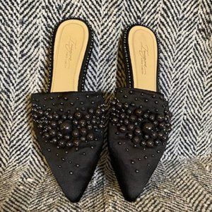 Imagine Vince Camuto Women's CASELE Slipper Deluxe Satin Black